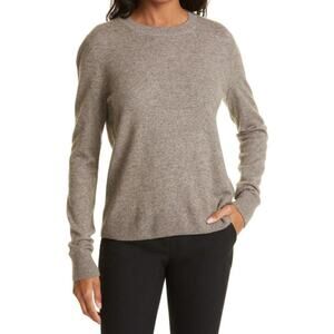 Vince Easy Fit Crewneck Cashmere Blend Sweater Long Sleeve In Caribou Size S NWT